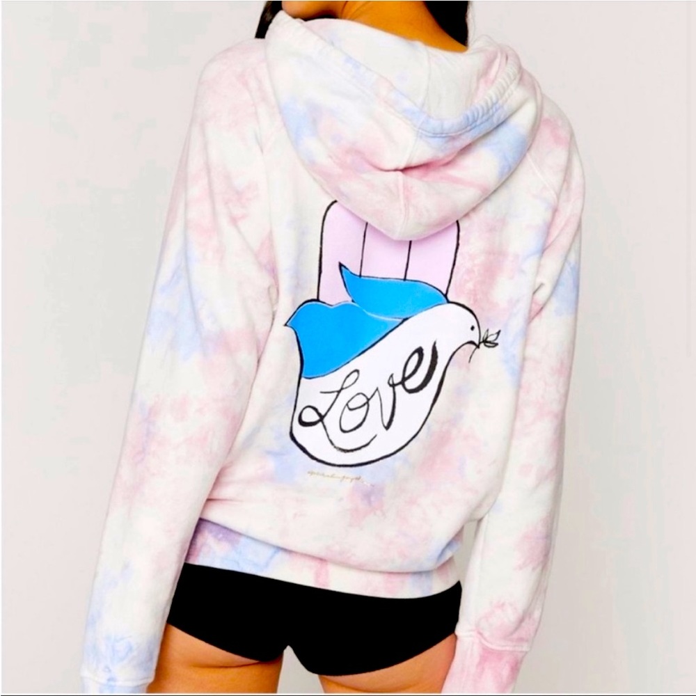 SPIRITUAL GANGSTER Dove Love Classic Raglan Tie Dye Hoodie